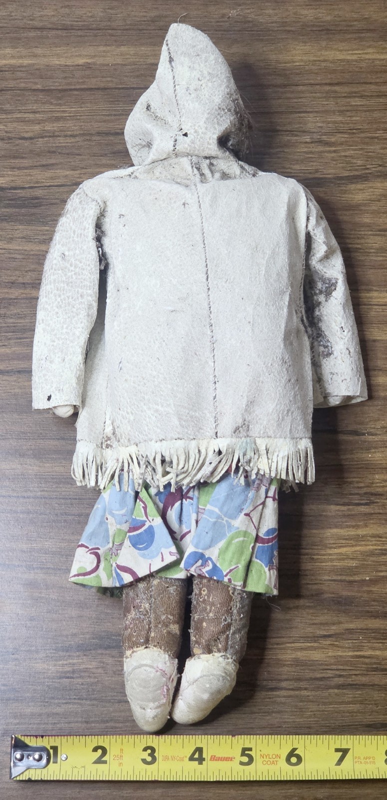 Antique Inuit Handmade Cloth Doll Fur Parka Sealskin Arctic Alaska Native Eskimo