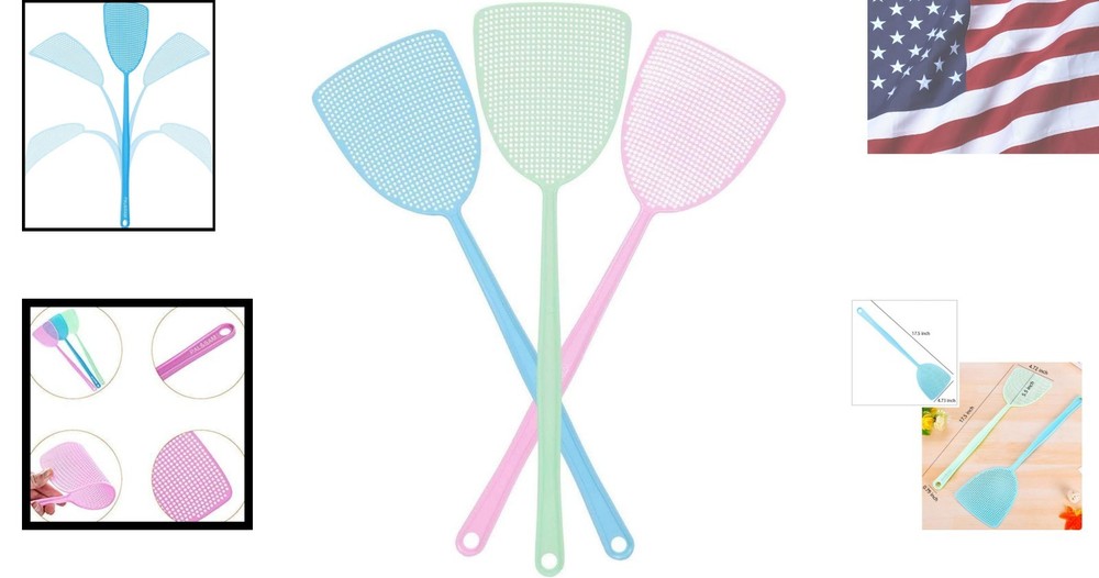 Eco-Friendly Fly Swatter 3-Pack - Strong, Flexible, and Convenient Design