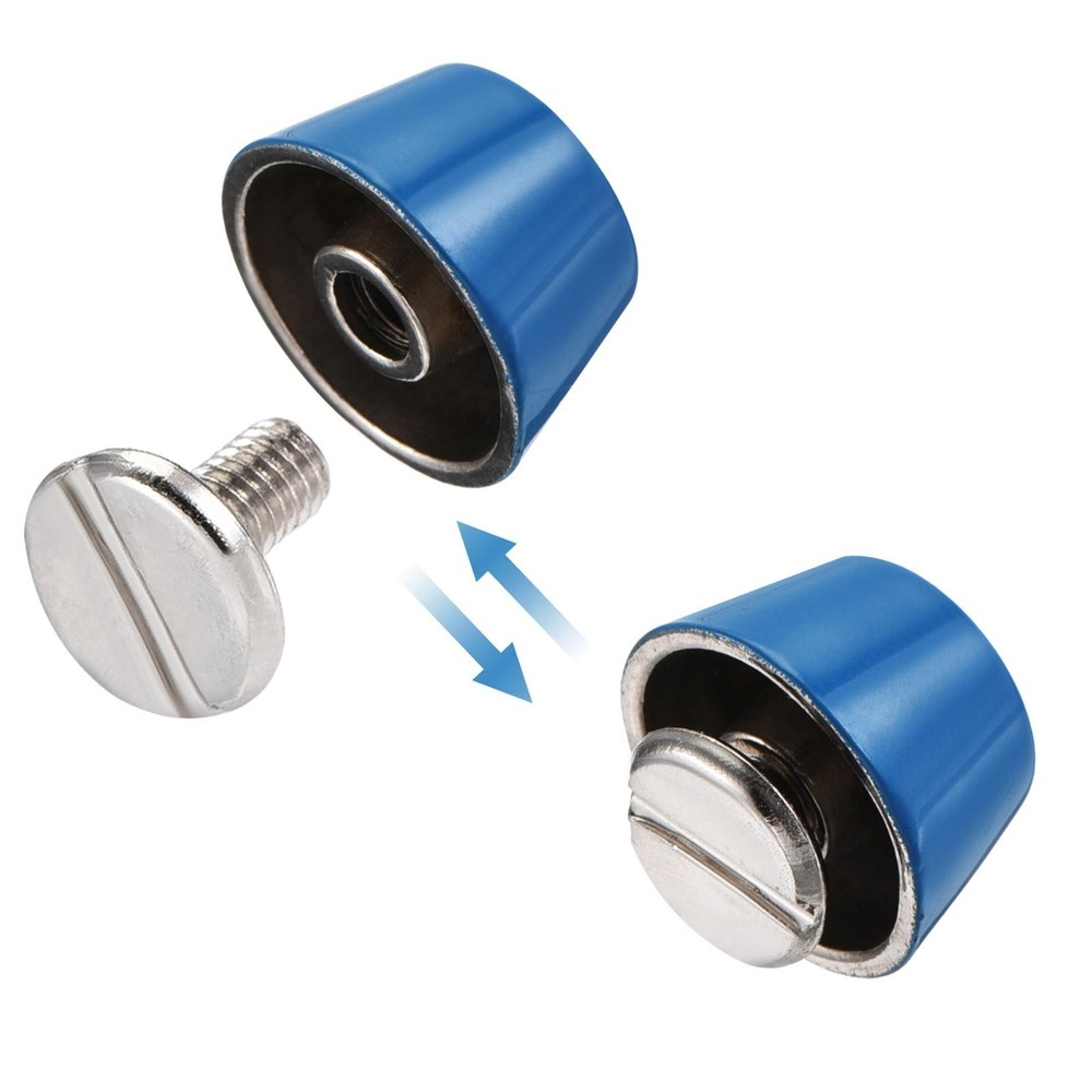 12x7mm Rivet Studs Screw Back Flat Cable Feet Stud Blue Tip 10pcs