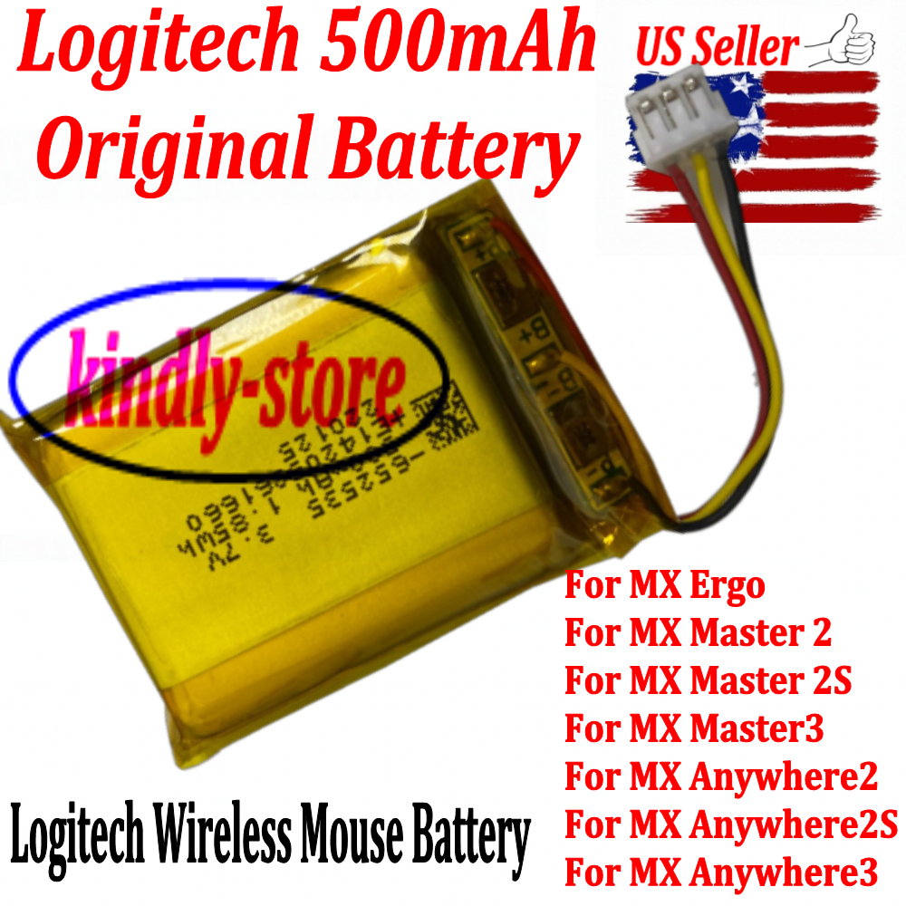 500mAh Battery For Logitech Wireless Mouse MX Anywhere2/2S MX Master 2s /MX Ergo
