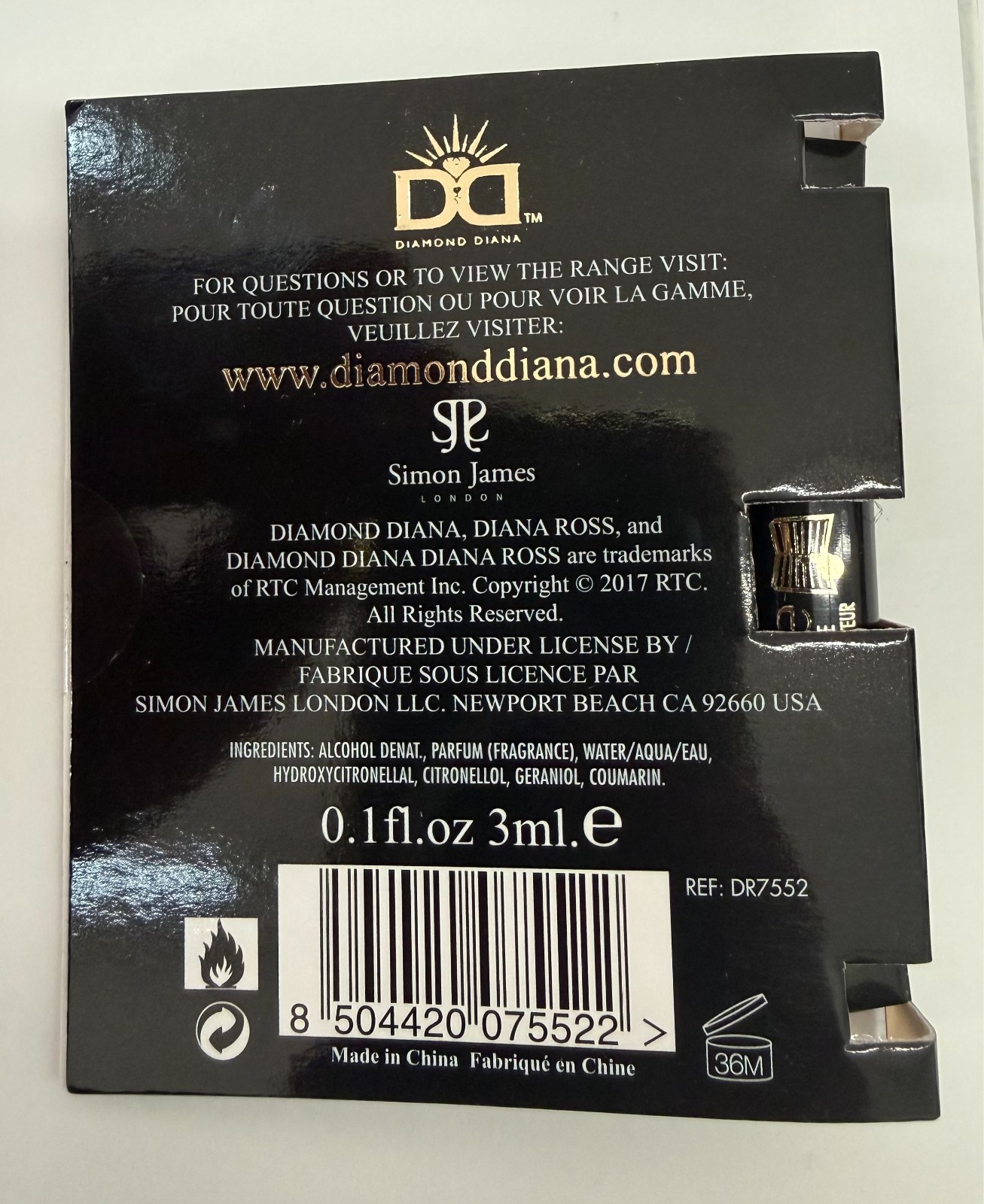 Diamond Diana Perfume by Diana Ross 0.1 FLOz 3ML VIAL 3PACK