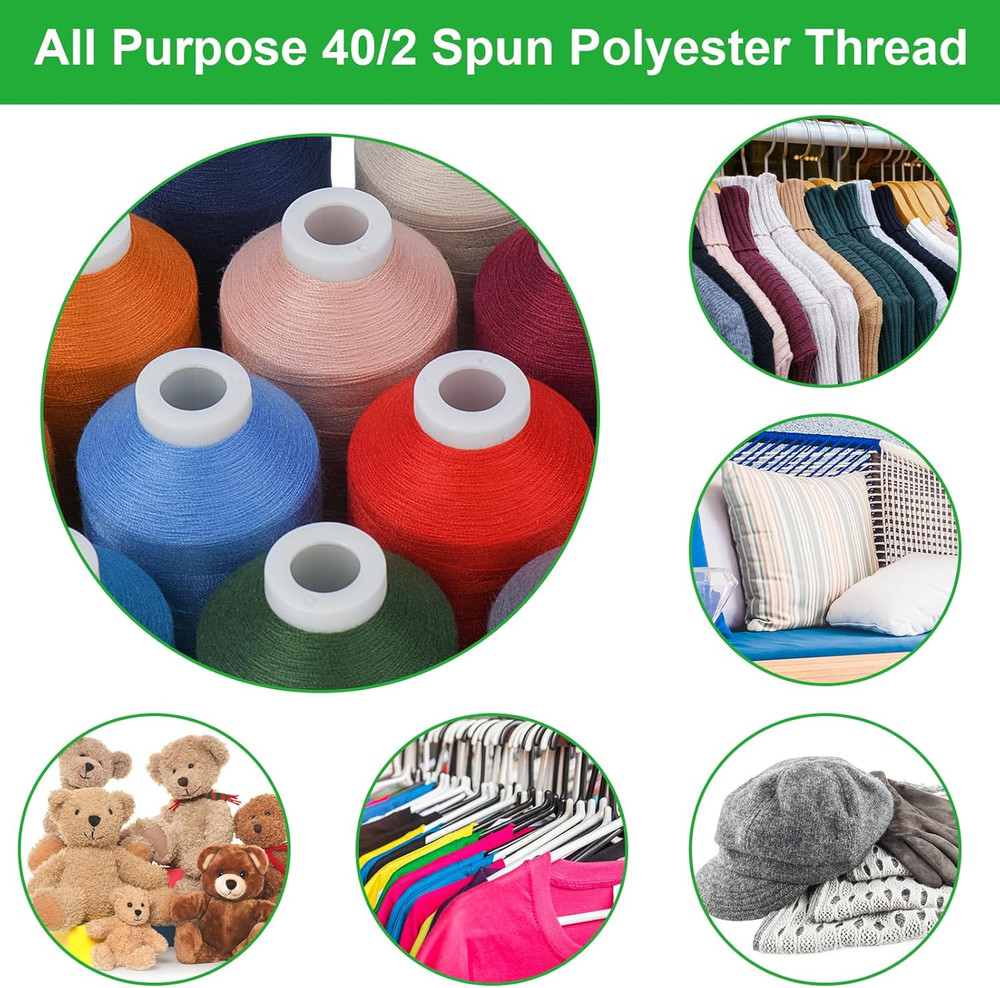 12 Spools Gray Polyester Thread 40D/2 for All Purpose Sewing Quilting