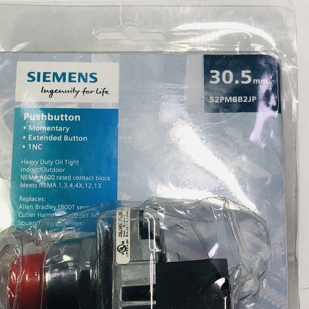 SIEMENS 30.5MM PUSHBOTTON 52PM8B2JP