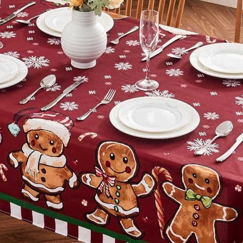 Christmas Tablecloth 60×84 Inch for Rectangle Tables, 60" x 84" (Rectangular)