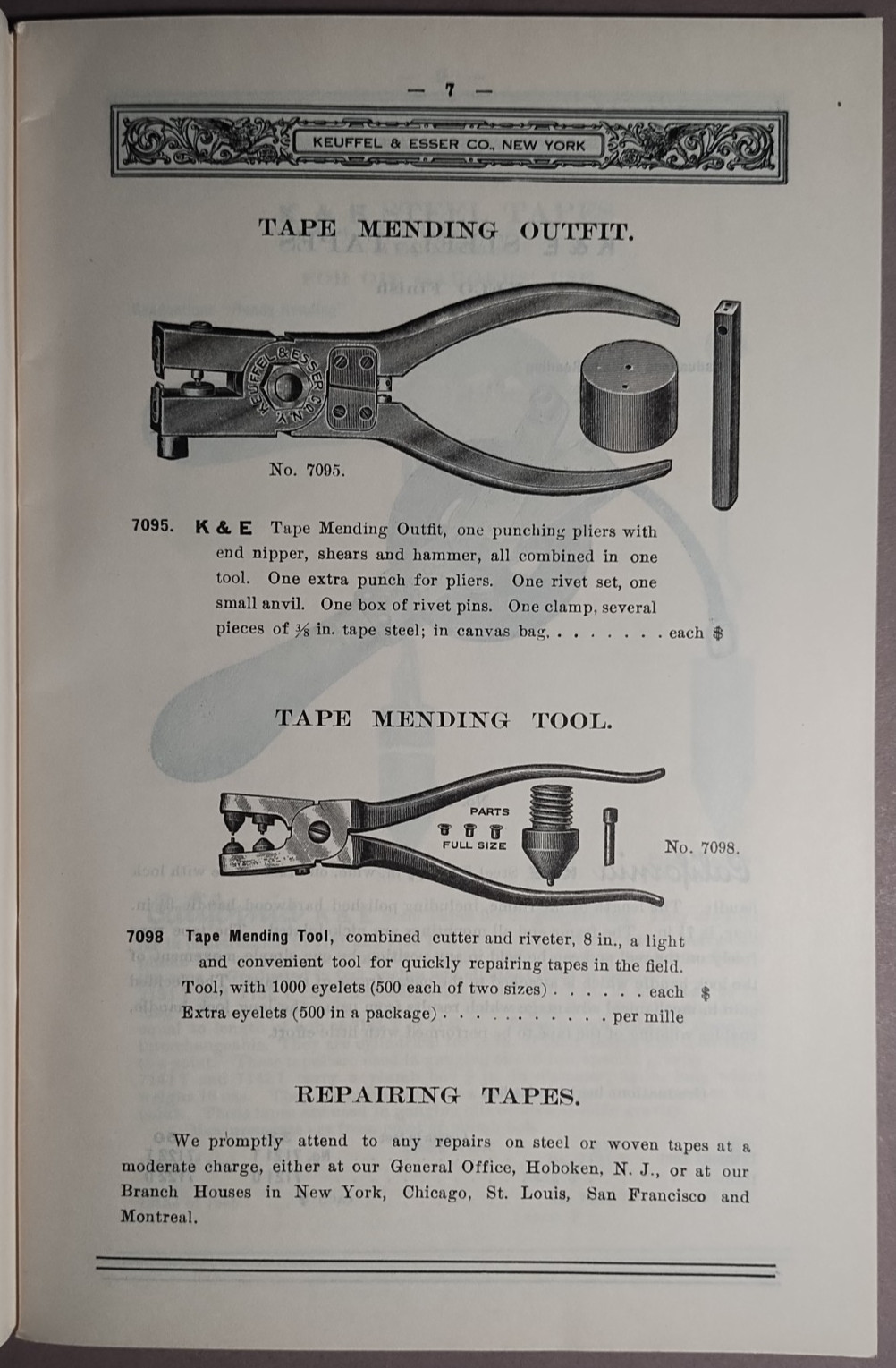 1926 Keuffel & Esser K&E Measuring Tape Folding Rule Catalog + Ink Blotter B6-26
