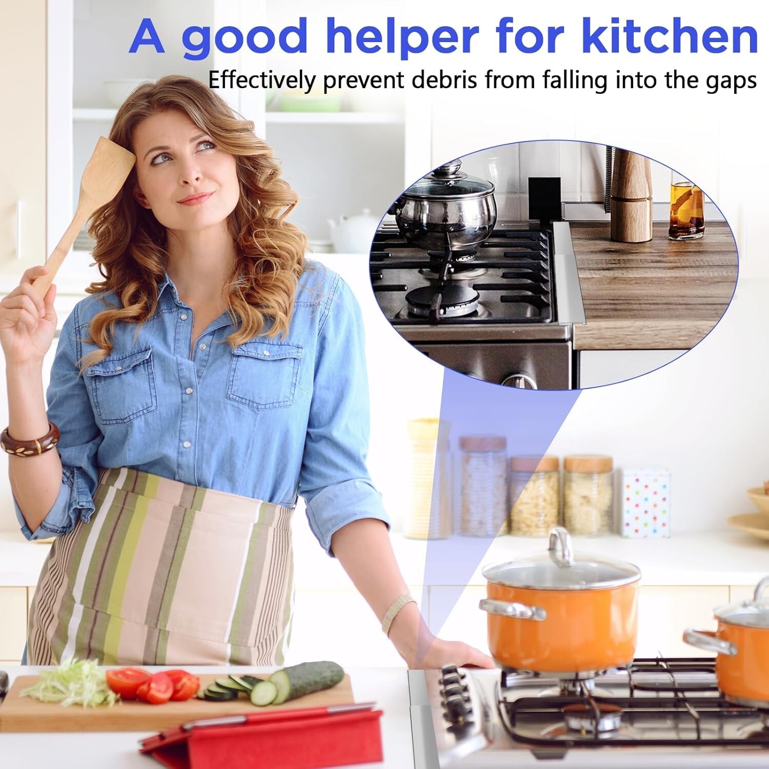 Stove Gap Covers Stainless Steel 2 Packs, 13.8"-27.5" Retractable Range Gap Cove