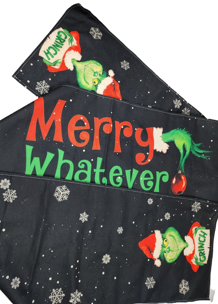 Grinch Merry Whatever Holiday Table Runner 13"x108"