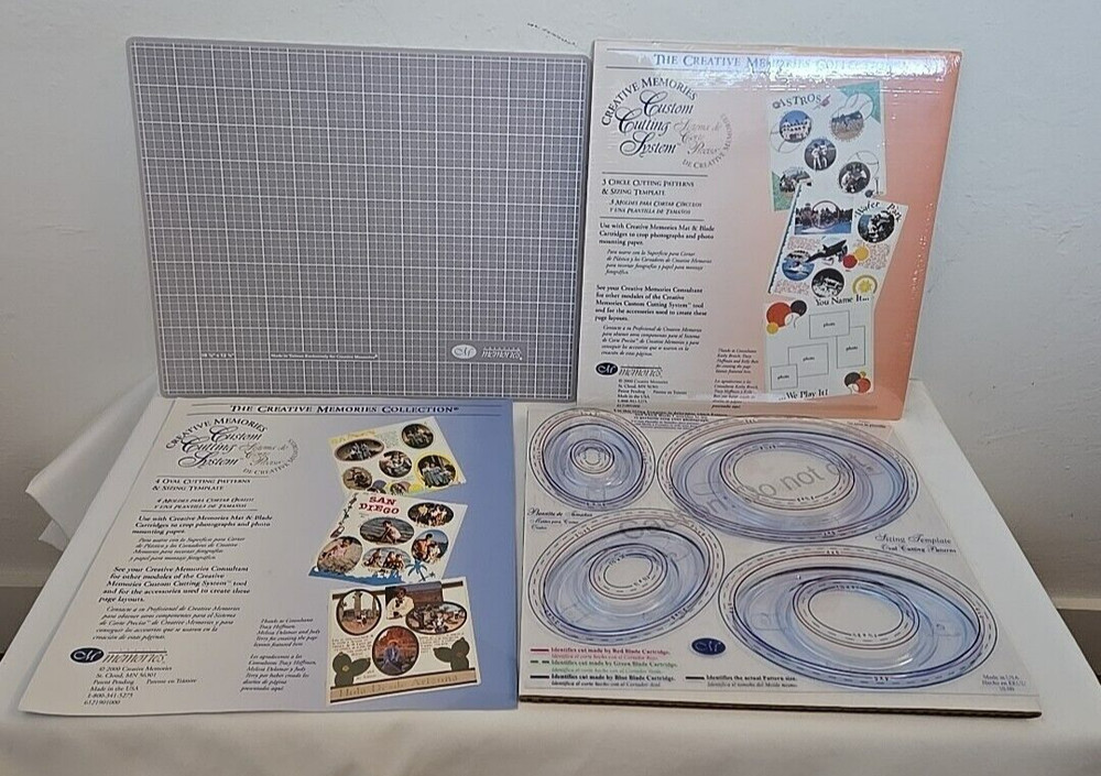 Creative Memories Custom Cutting System Circle Oval + Cutting Mat