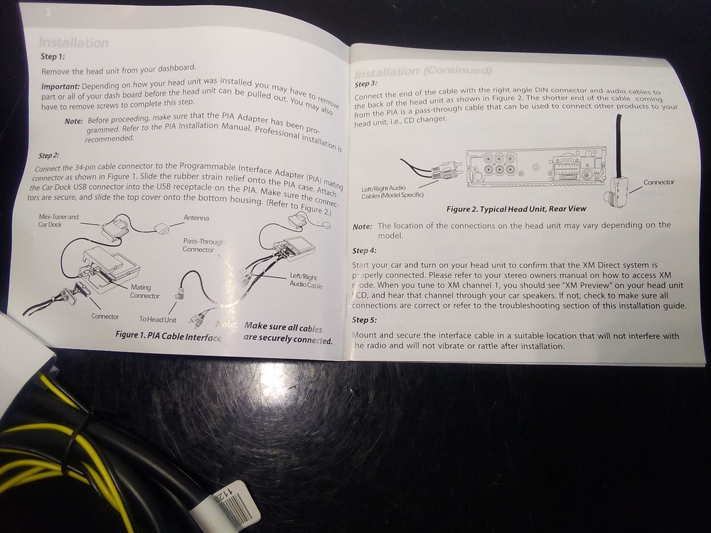 Audiovox Interface Cable 34-Pin Connector Plug PIA for XM Direct System
