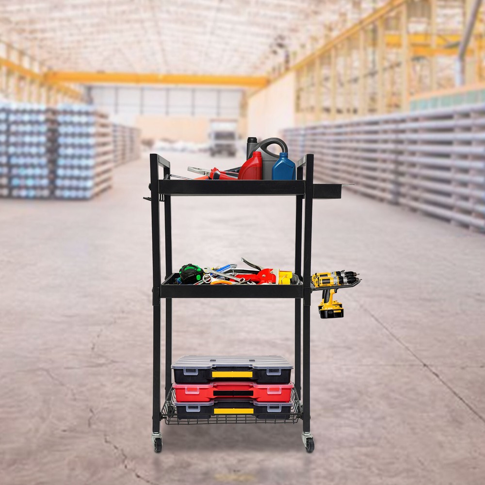 Power Tool Storage Cart Moveable, Tool Holder W/ Wheels For Tool Storage