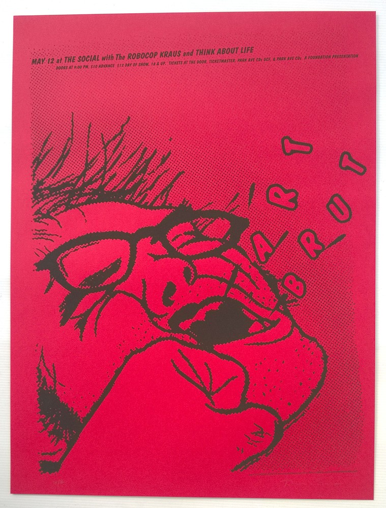 Art Brut Concert Poster Orlando 2006 Dark Red