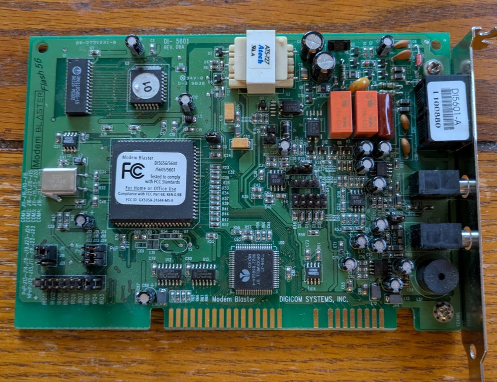 Digicom Modem Blaster Flash 56 ISA Bus Vintage Dial-up Technology!!!!