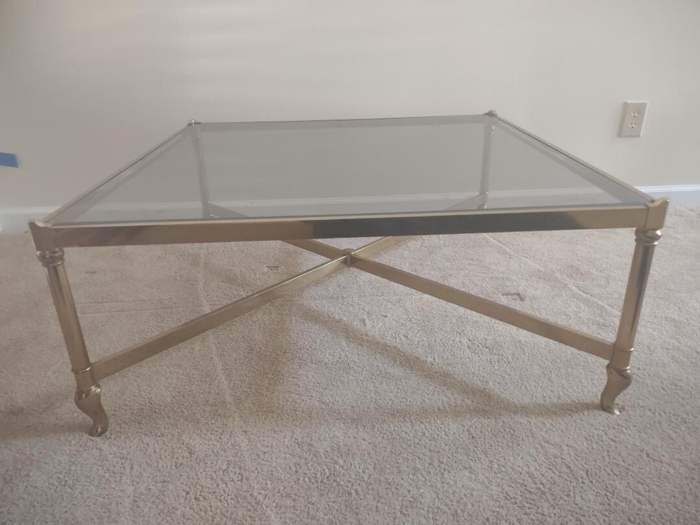 Vintage brass and glass coffee table