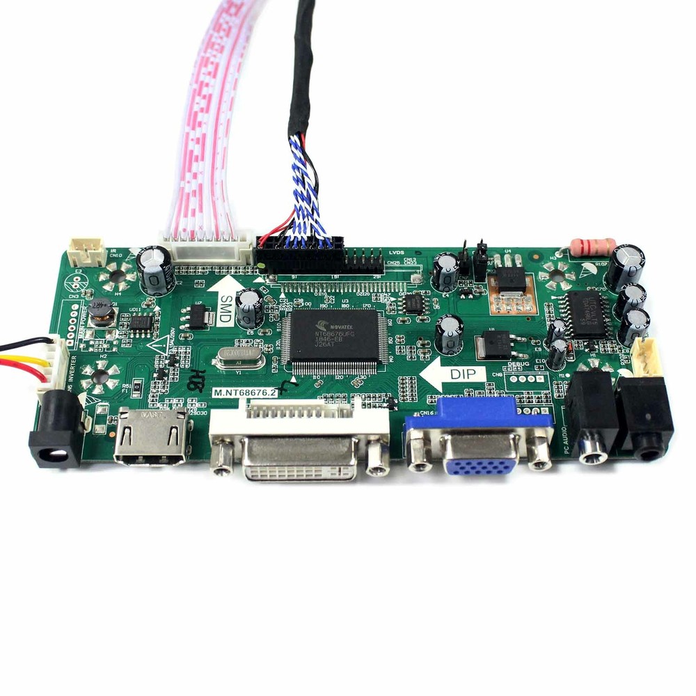 DVI VGA HDMI LCD Controller Board For LP121X04 C2K2 1024x768 LCD Panel