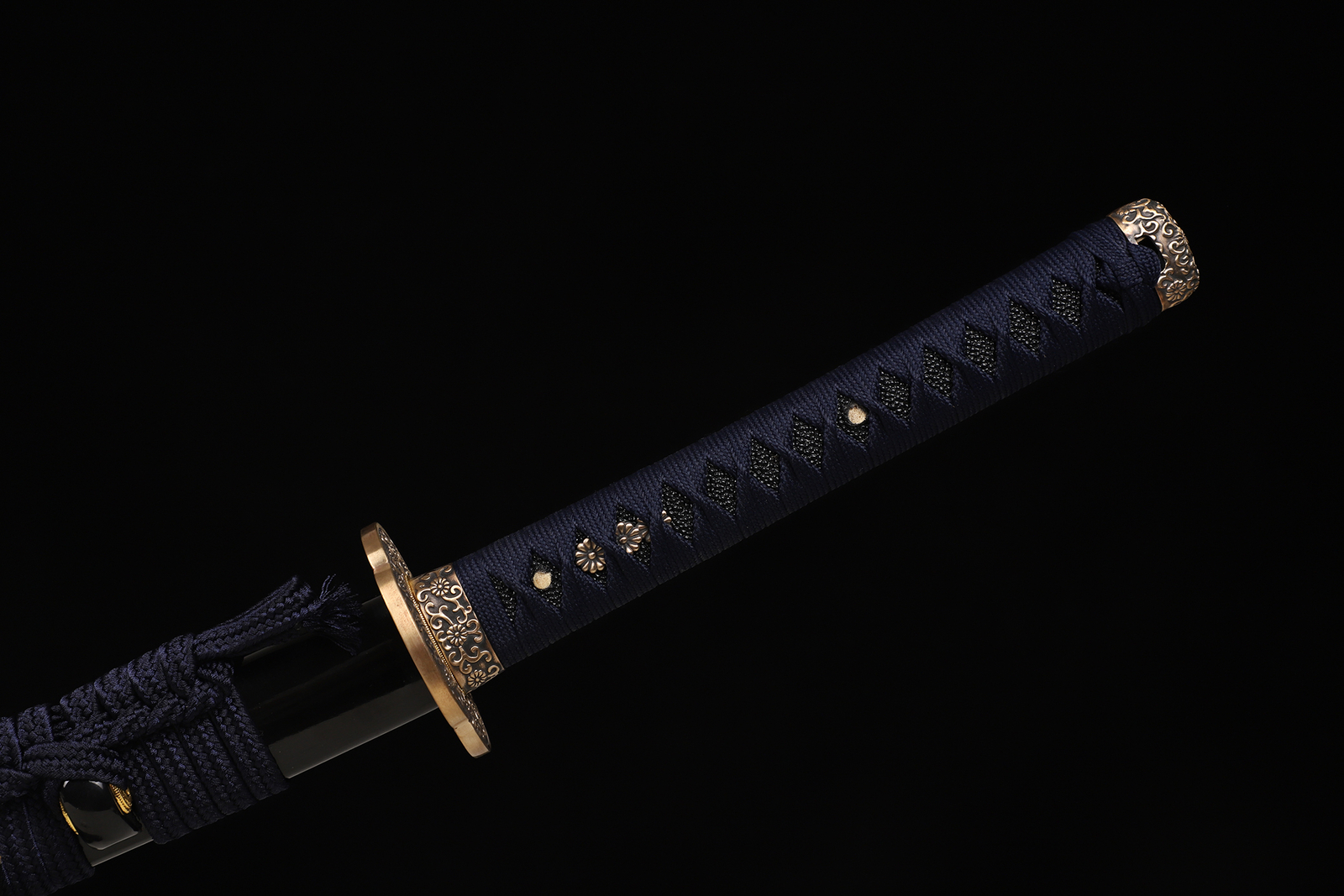 Clay Temperped T10 Steel Japanese Samurai Sword Katana Brass Tsuba Full Tang