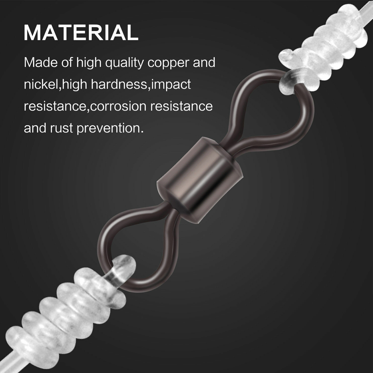 100/50x Rolling Barrel Swivel 42-330lb Fishing Swivels Solid Ring #1-#8,1/0-6/0