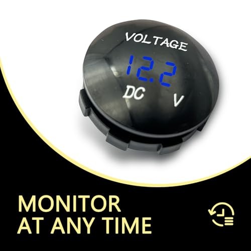 DC 12V 24V Battery Voltmeter, LED Digital Display Voltmeter Gauge, 1 PC Blue