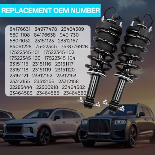 Pair Front Struts Shock Absorber Assembly w/Electric Replacement for Cadillac