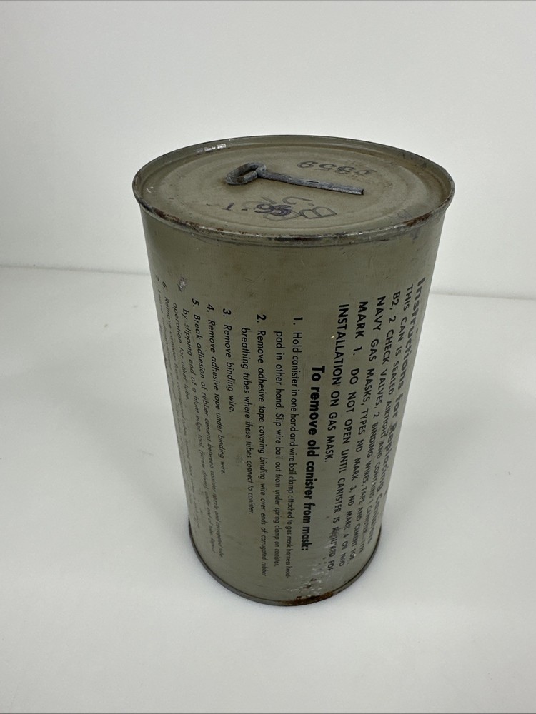 ND Mark 3/4 / NDO Mark 1 Gas Mask Service Type B2m Canister Kit, WWII Era