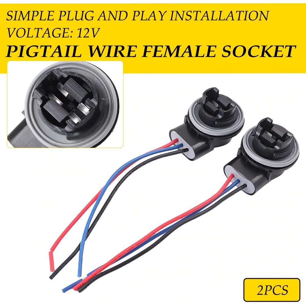 Universal Pigtail Wire Female Socket 3157 2 Harness Brake Stop Park Replacement