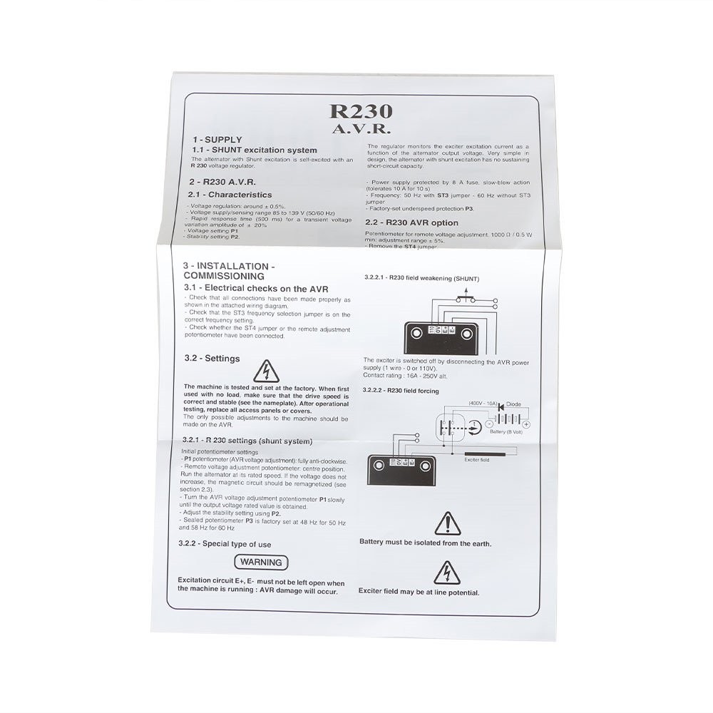 LABLT 1Pack AVR R230 Automatic Voltage Regulator Electronics Module 45~65 Hz