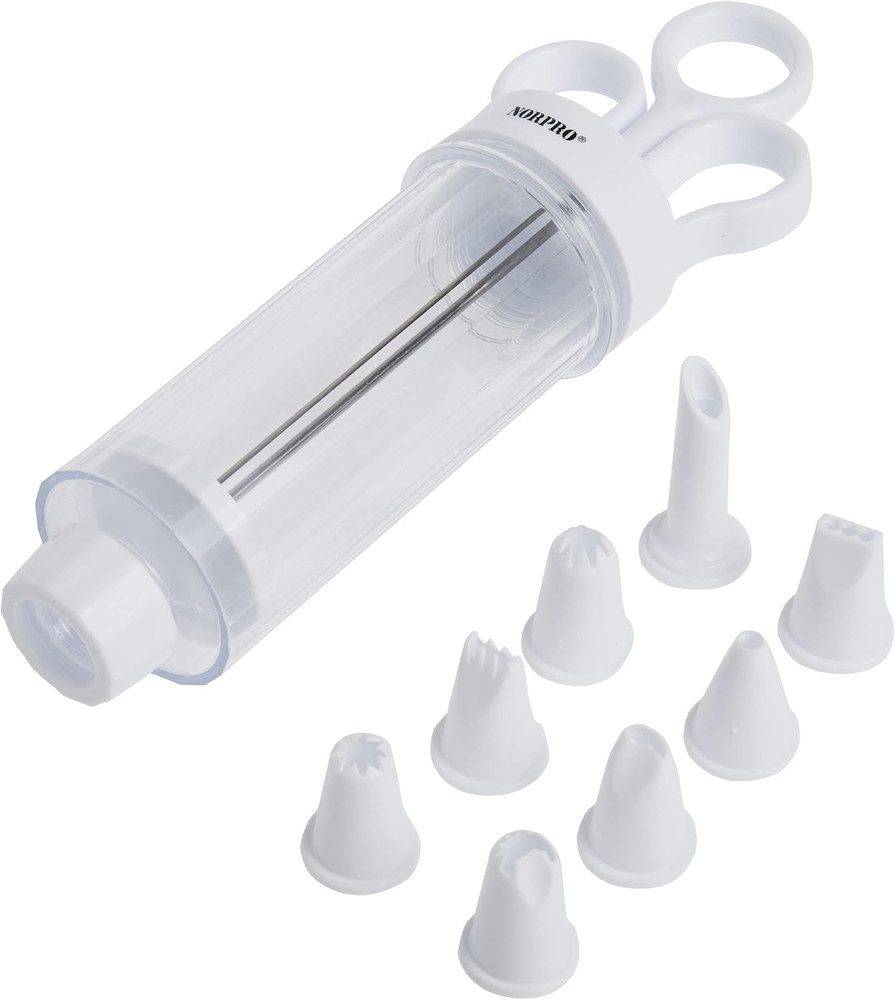 Norpro Cupcake Injector/Decorating Icing Set, 9-Piece Set, Stainless Steel, Mult
