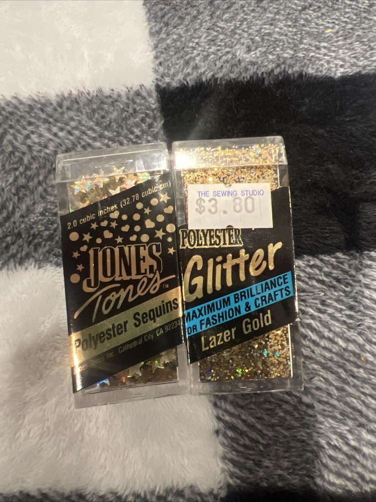 Retro Jones Tones Gold Polyester Sequin Stars And Glitter