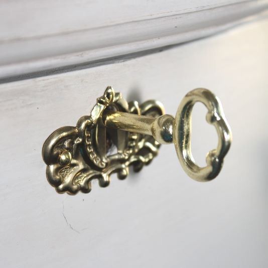 Horizontal Stamped Solid Brass Escutcheon Keyhole Cover- 1 7/8" B3611SB
