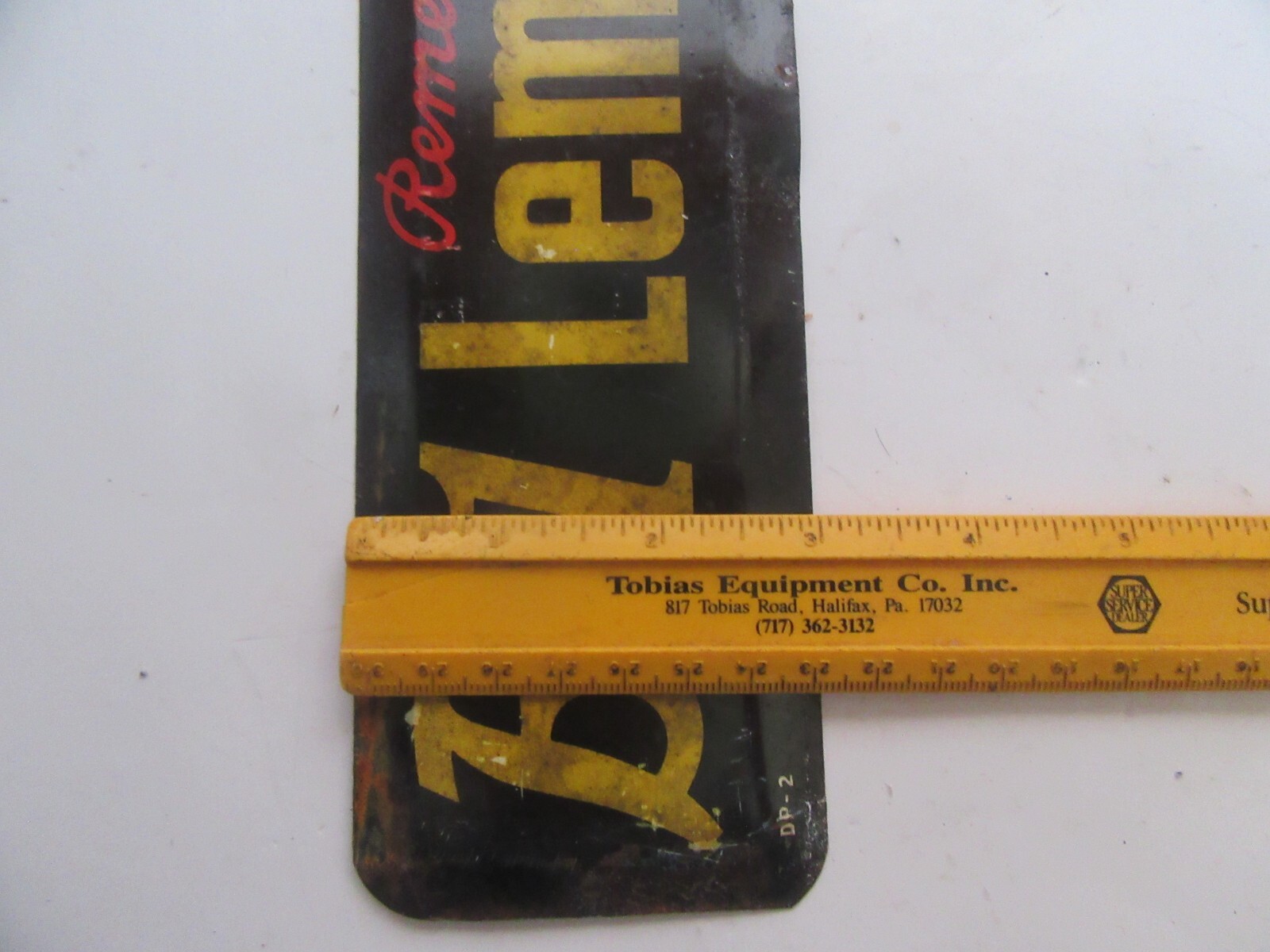 Vintage 1940's B-1 Lemon Lime Soda Tin Metal Door Push (16")