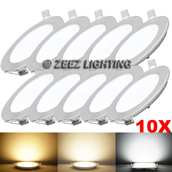 10X 9W 5" Round Warm White LED Recessed Ceiling Panel Down Lights Bulb Slim Lamp