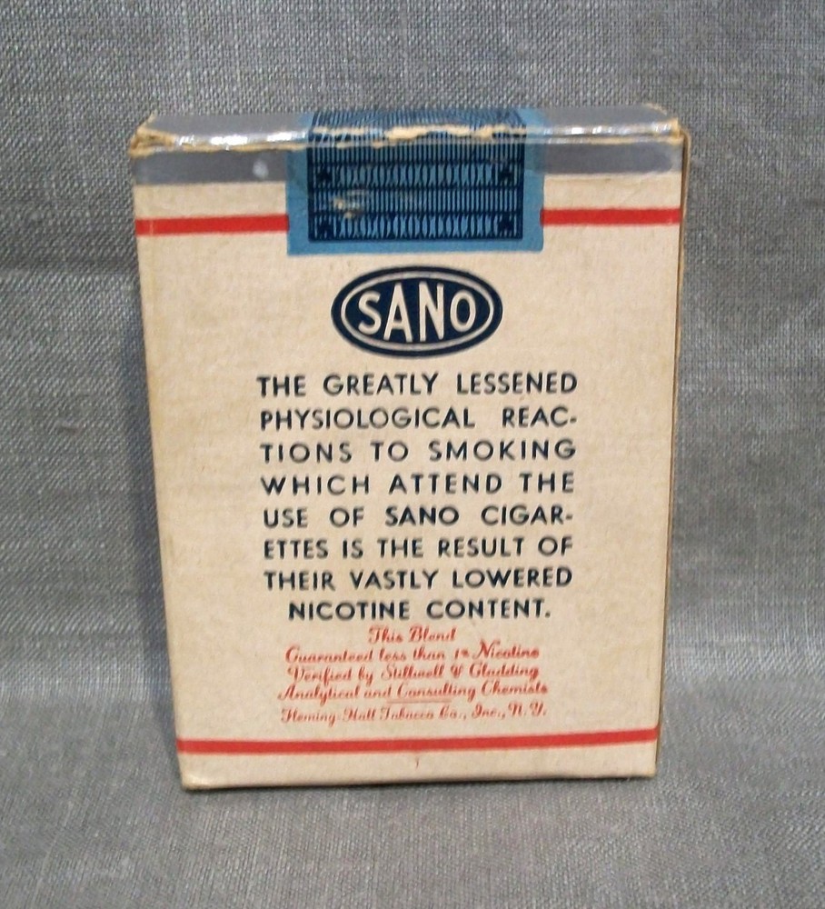 Antique Sano Cigarettes Dummy Package Advertising Box