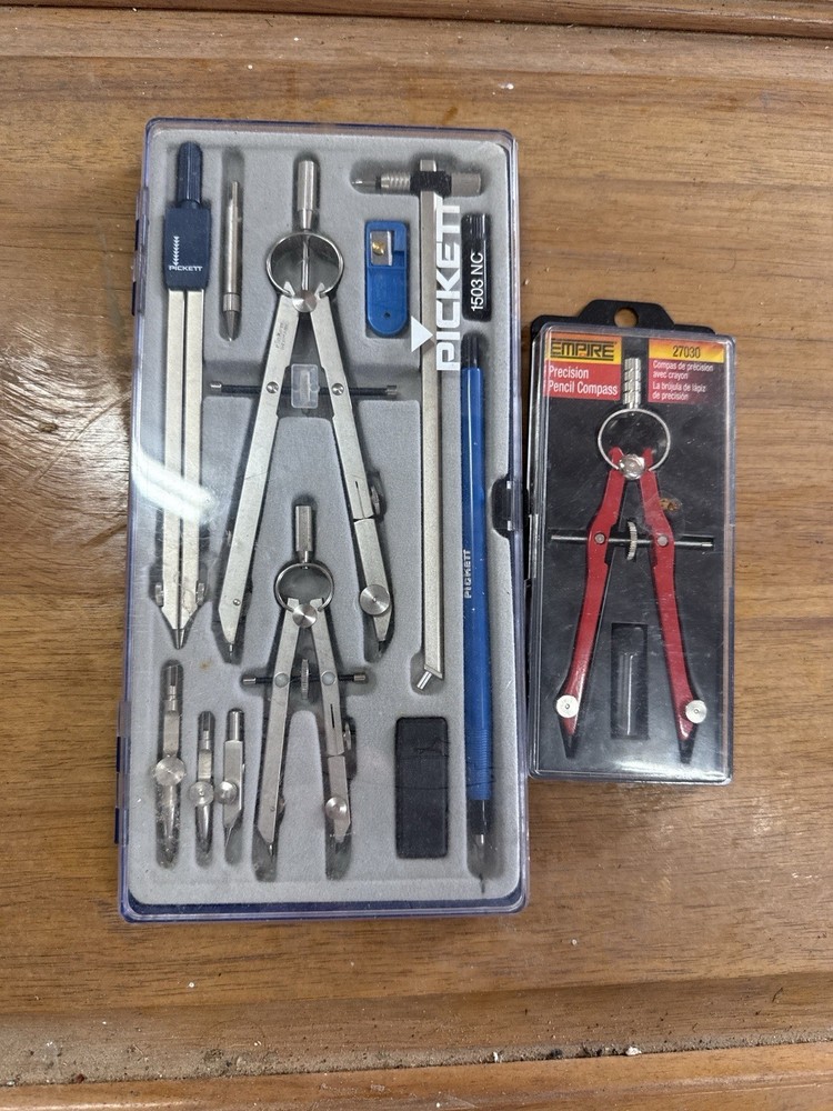 Pickett 1503 NC & 600NC Drafting Tool Set with Empire Precision Pencil Compass