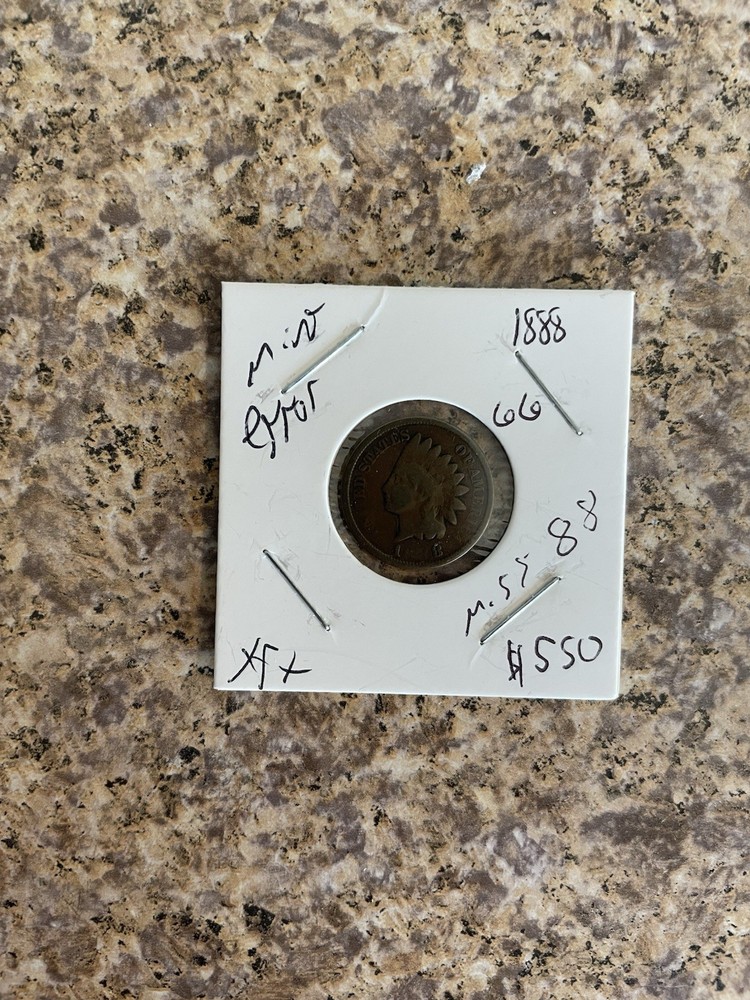 1888 Indian Head Cent Penny ERROR Missing DATE
