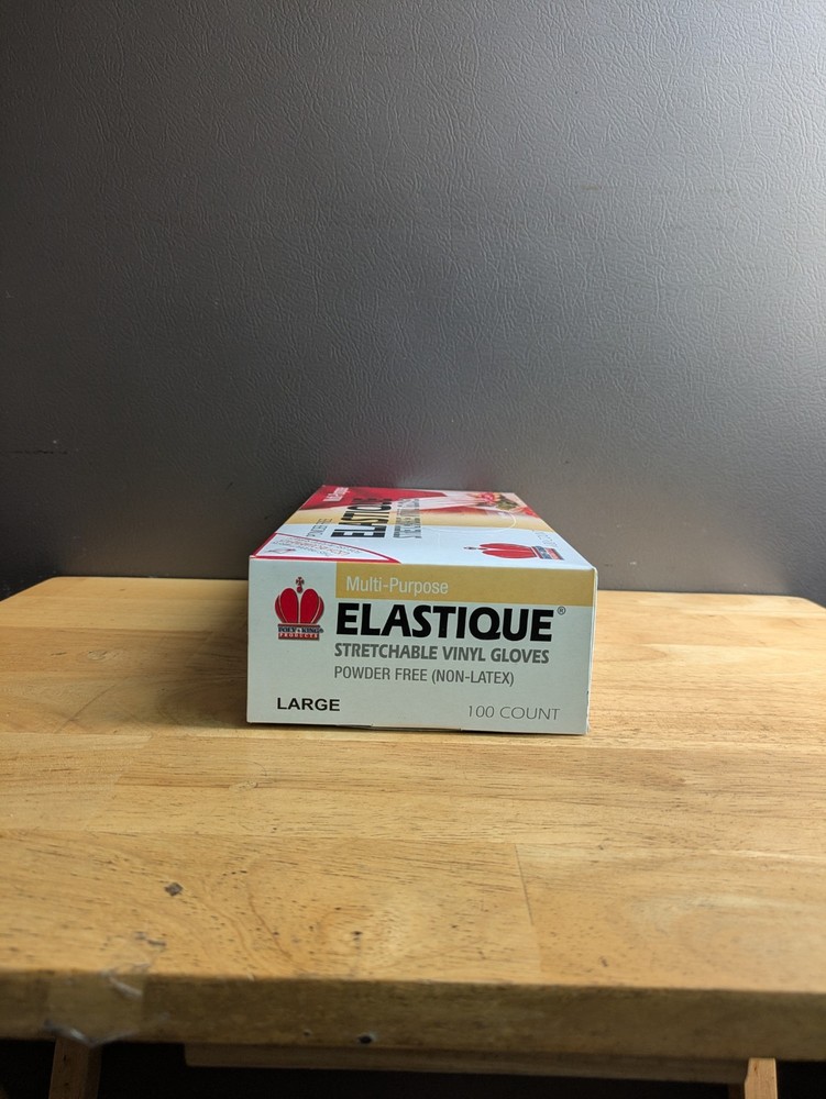 POLY KING Elastique Stretchable Vinil Gloves Multi-Purpuse Size Large 100 Count