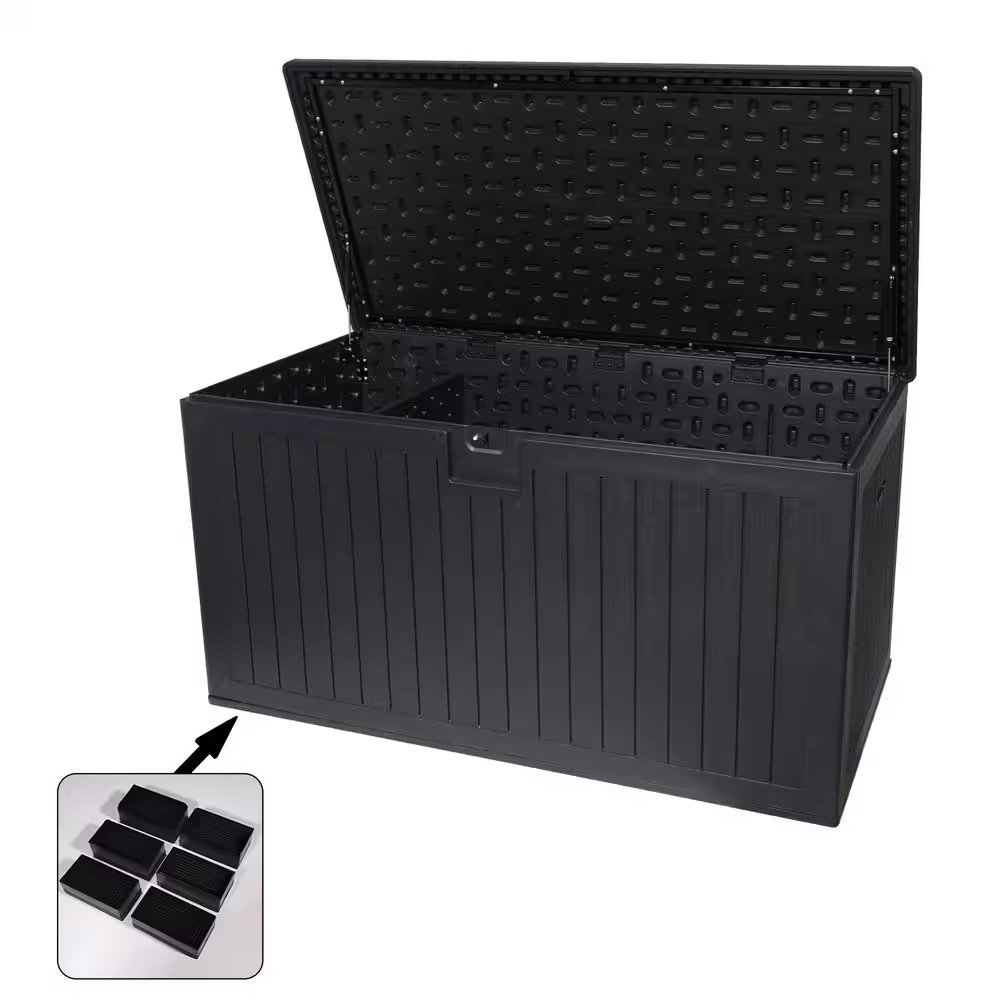 230 Gallons Deck Box with Extra Large Storage Capacity, Lockable Storage Contain