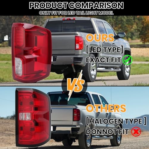 LED Tail Light Assembly Compatible with Chevy Silverado Passenger Right Side