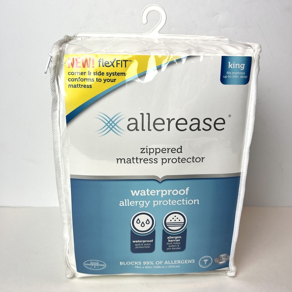 NEW Allerease Zippered Mattress Protector Waterproof Allergy Protection King