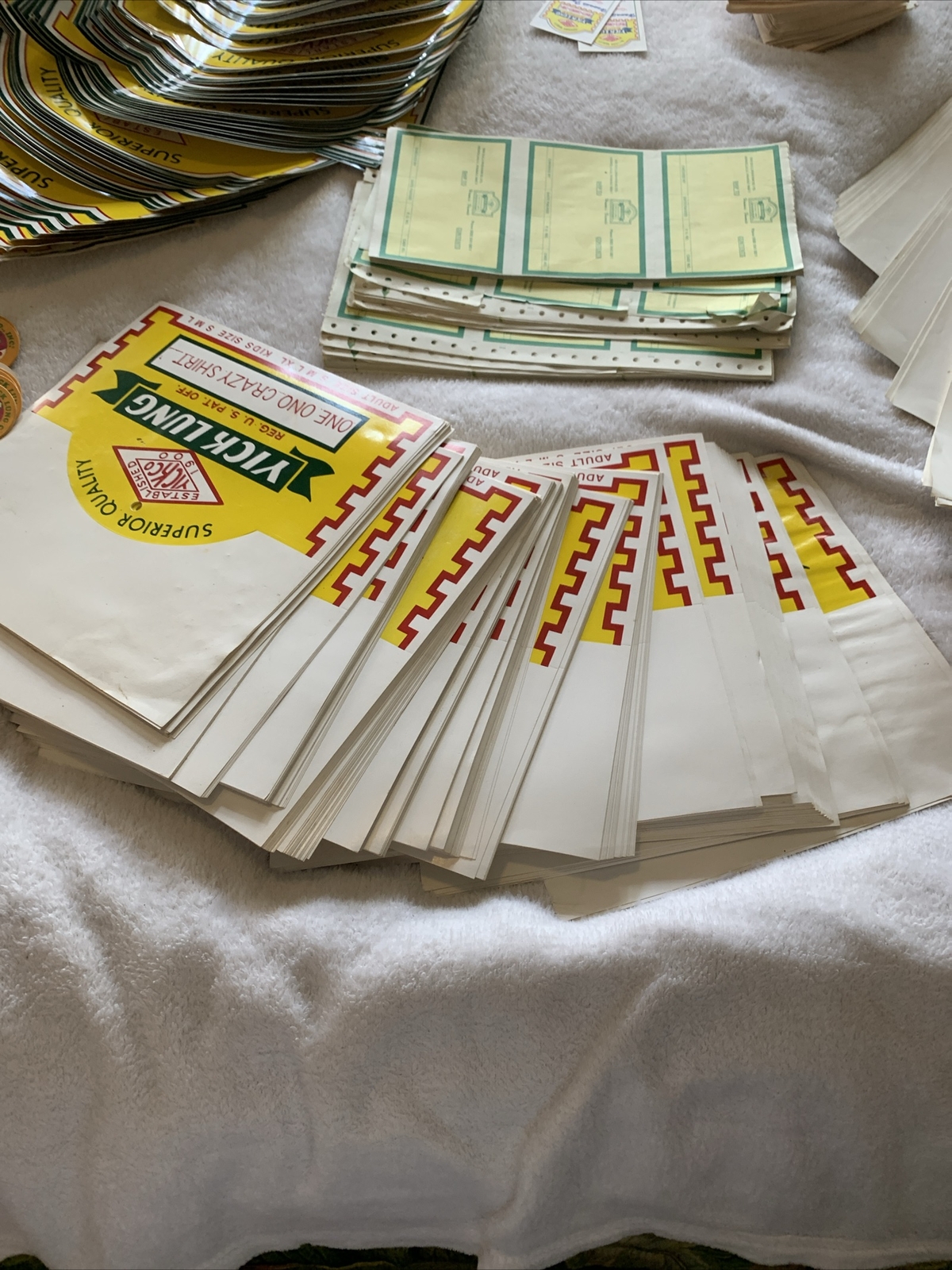 Rare Vintage Hawaii Yick Lung Lot Labels, Shirts, POGS, Decals Etc.