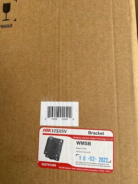 Hikvision Accessory WMSB Wall Mount Bracket Short Black W Junction Box