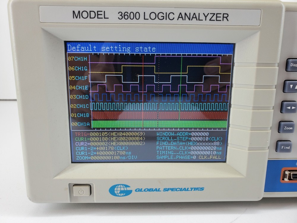Global Specialties 3600 Logic Analyzer 32 Channel Logic Analyzer Tested Working