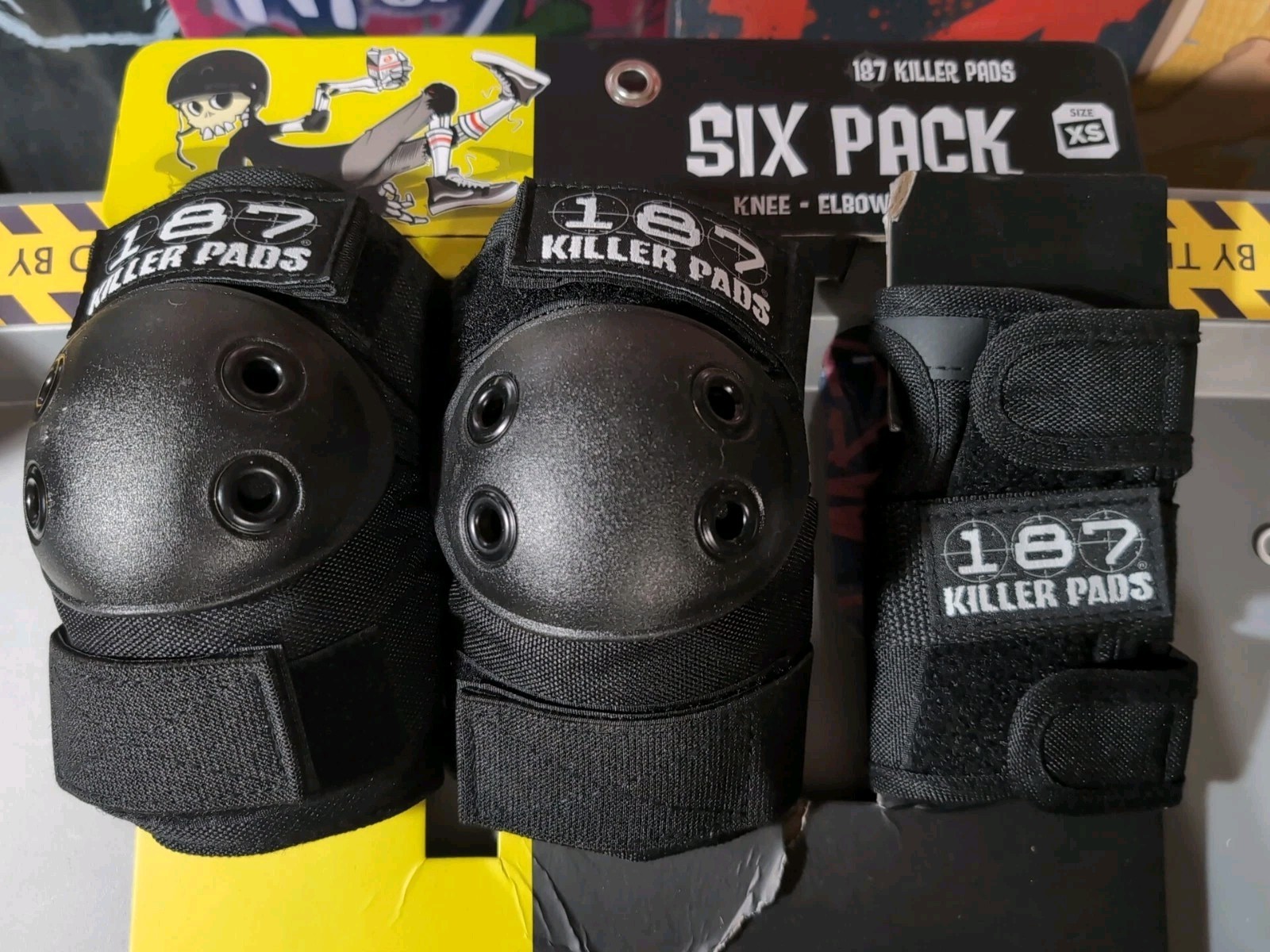 187 Killer Pads Six Pack XS Skate Elbow Knee Wrist Set Missing 1 Guard