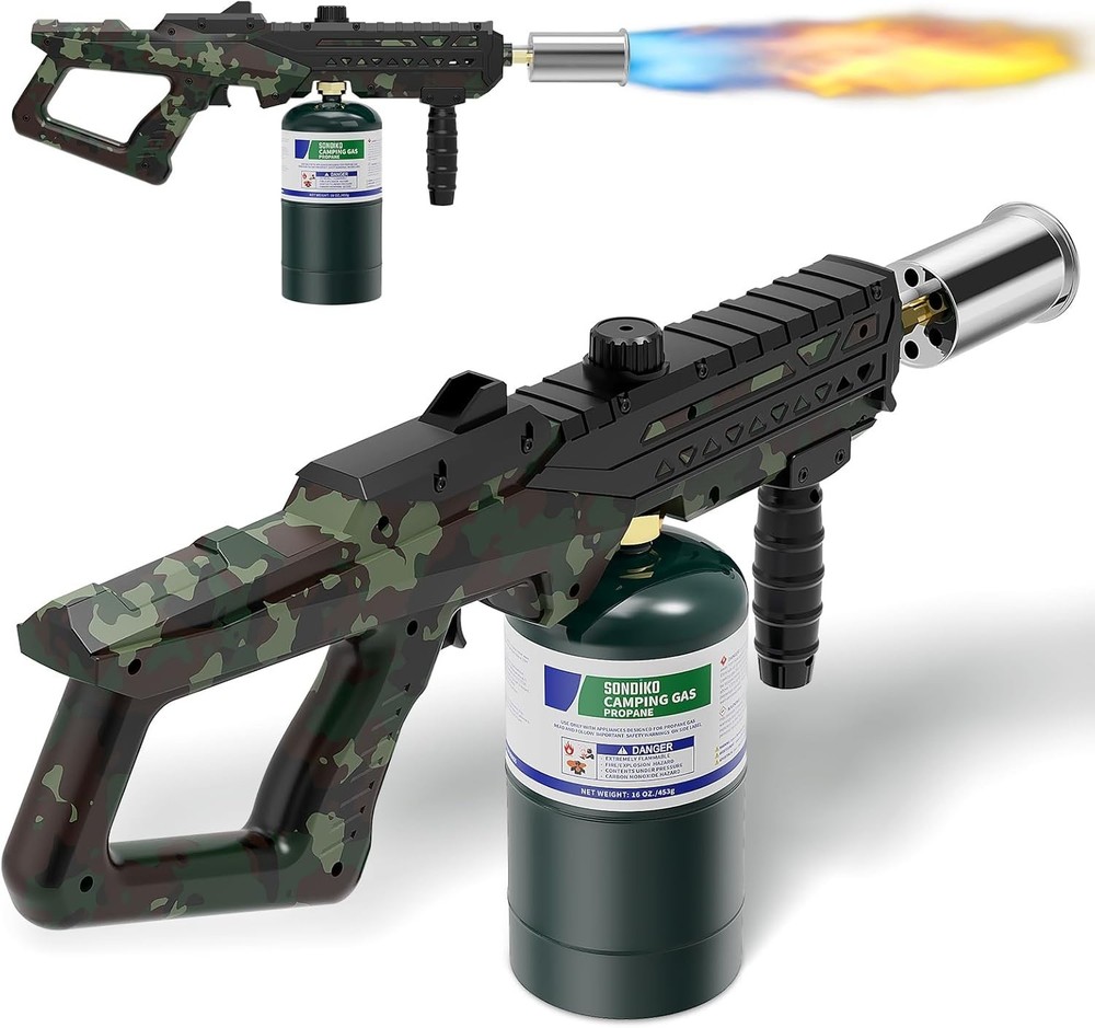 Powerful Cooking Propane Torch Gun, Culinary Torch Campfire Starter, Adjustab...