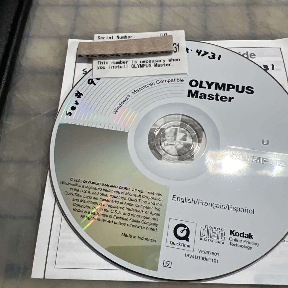 Olympus 2005 Digital Master U Disk CD Software for Stylus