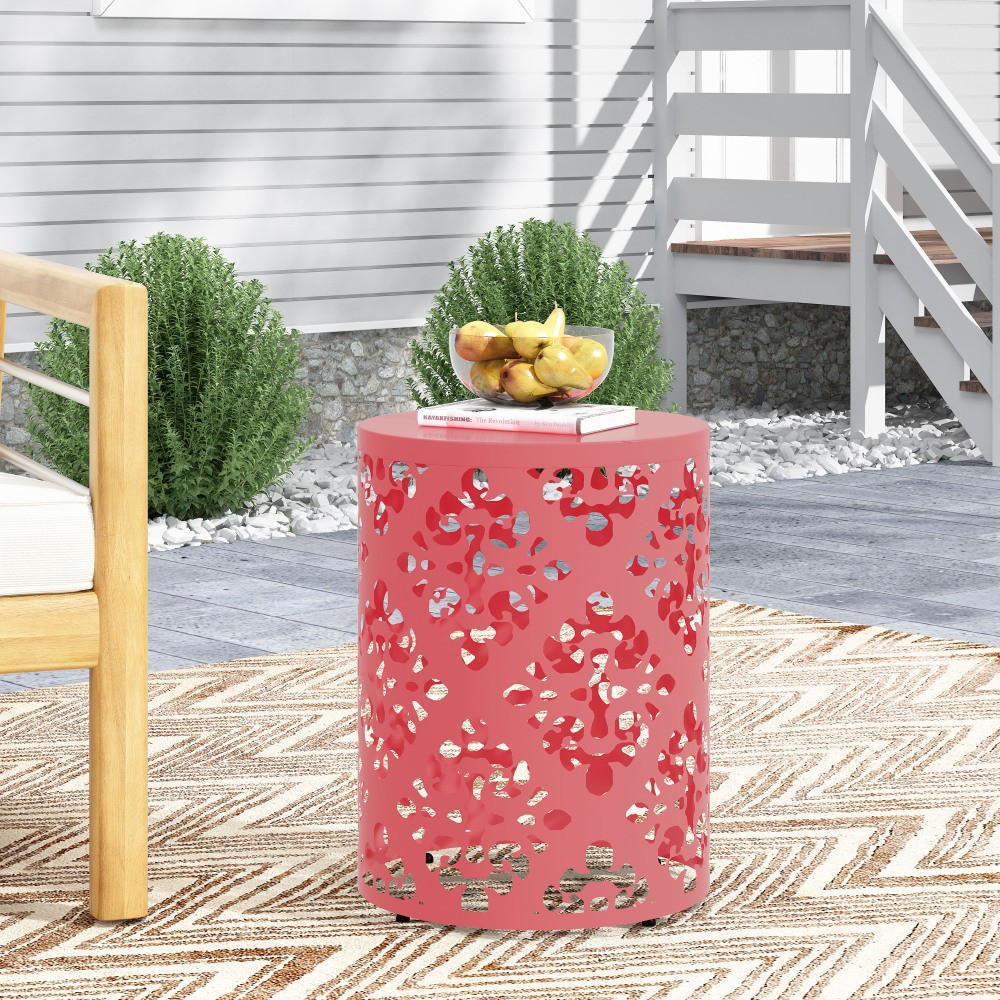 Outdoor Metal End Table Large
