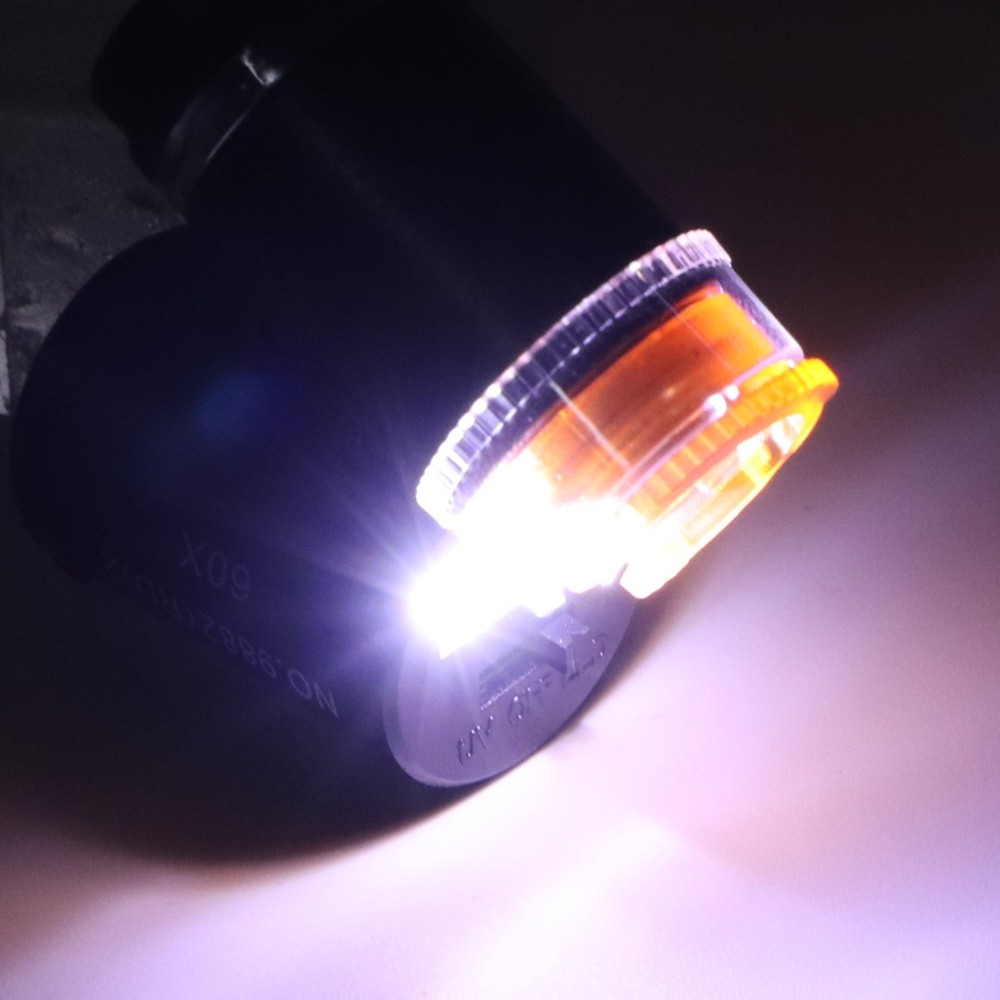 Mini 60X LED Microscope & UV Currency Detector Adjustable Light Angle PocketNew☚