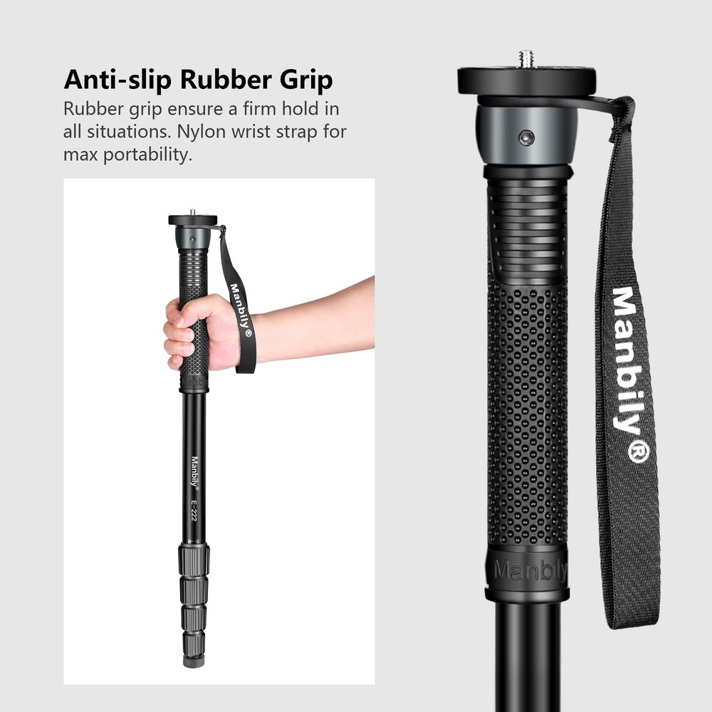 Manbily Camera Monopod, E-222 GRAY NEW ARRIVAL US
