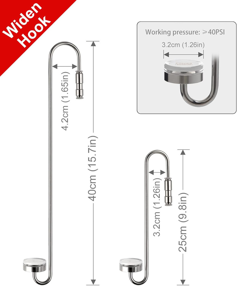 Aquarium Stainless Steel CO2 Diffuser Atomizer Widen Hook 40Cm