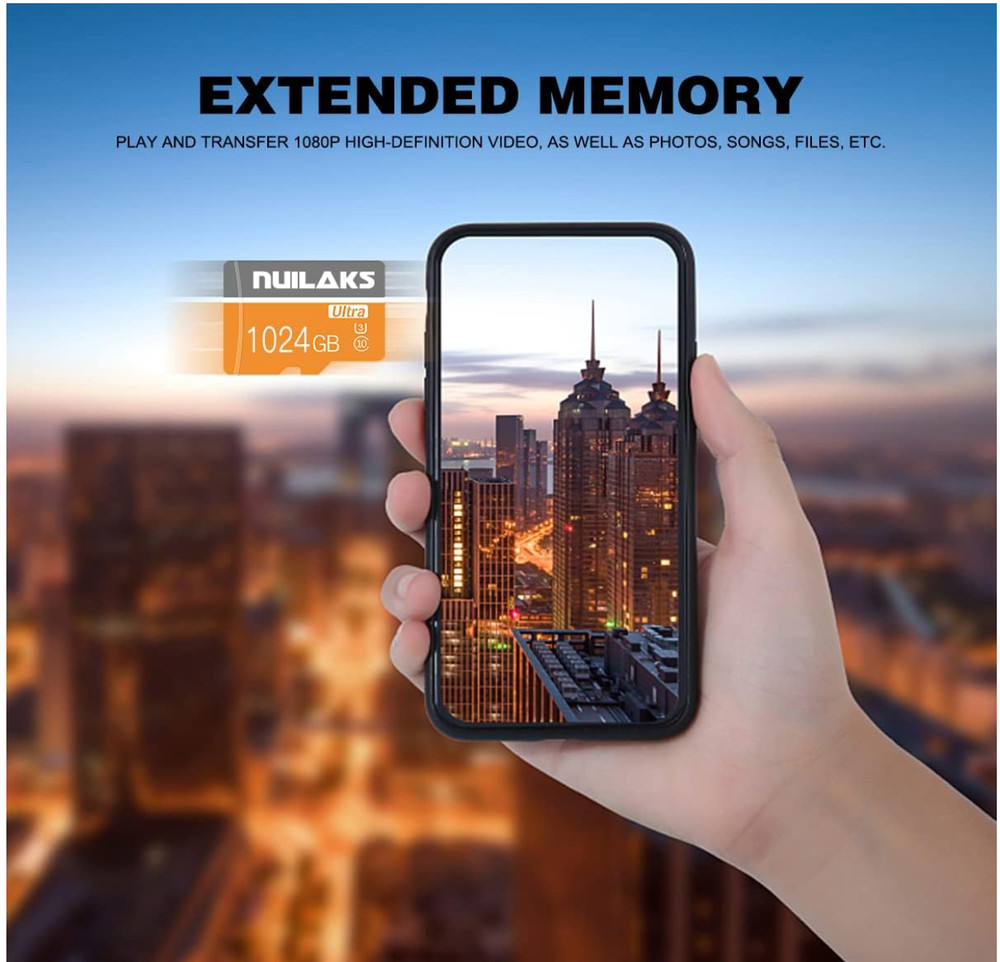 1 TB Micro SD / SD Memory Card 1 TB High Speed Waterproof Class 10