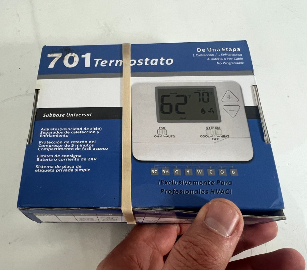 Digital Thermostat 701 w/ Large LCD Display Non-Programmable Single Stage SW701