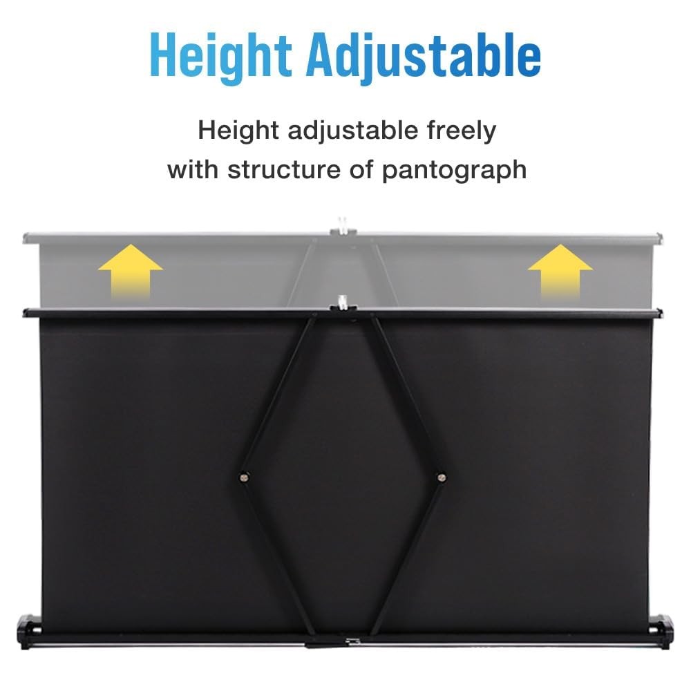 50 Inch Portable Pull Down Projector Screen 16:9 HD Retractable Tabletop Proj...